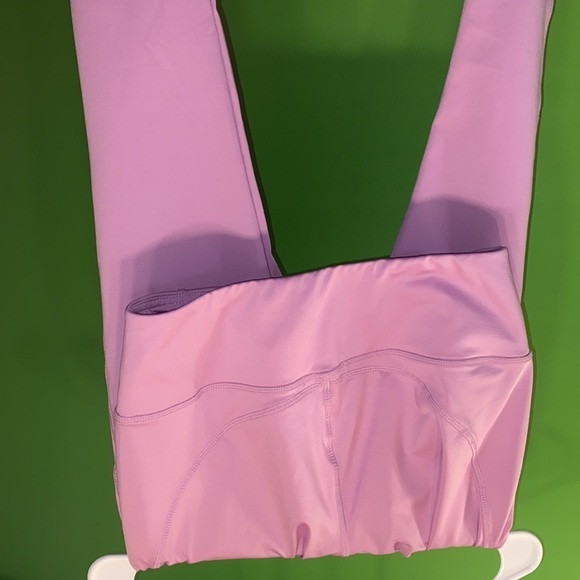 Forever 21 womens purple leggings size large like new fitted mesh inserts - Picture 7 of 8